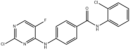 4-((2-氯-5-氟嘧啶-4-基)氨基)-N-(2-氯苯基)苯甲酰胺 结构式