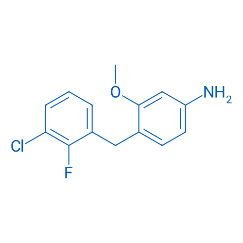 4-(3-氯-2-氟苄基)-3-甲氧基苯胺 结构式