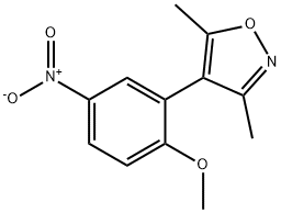 4-(2-甲氧基-5-硝基苯基)-3,5-二甲基异恶唑 结构式