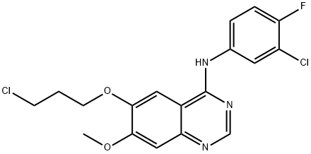 6-(3-氯丙氧基)-7-甲氧基-4-(3-氯-4-氟苯胺)喹唑啉 结构式