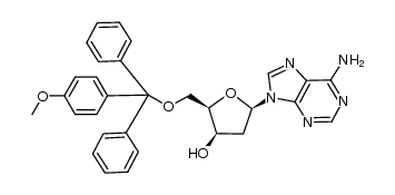 9H-Purin-6-amine, 9-[2-deoxy-5-O-[(4-methoxyphenyl)diphenylmethyl]-β-D-threo-pentofuranosyl]- 结构式