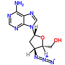 3'-叠氮-2',3'-双脱氧腺苷 结构式