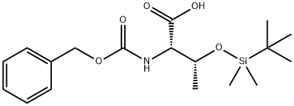 N-苄氧羰基-O-(叔丁基二甲基甲硅烷基)-L-苏氨酸 结构式