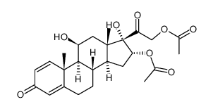 Pregna-1,4-diene-3,20-dione, 11β,16α,17,21-tetrahydroxy-, 16,21-diacetate 结构式