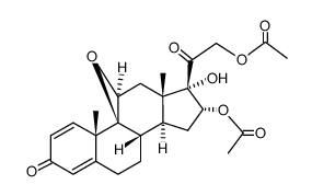Pregna-1,4-diene-3,20-dione, 16,21-bis(acetyloxy)-9,11-epoxy-17-hydroxy-, (9β,11β,16α)- 结构式