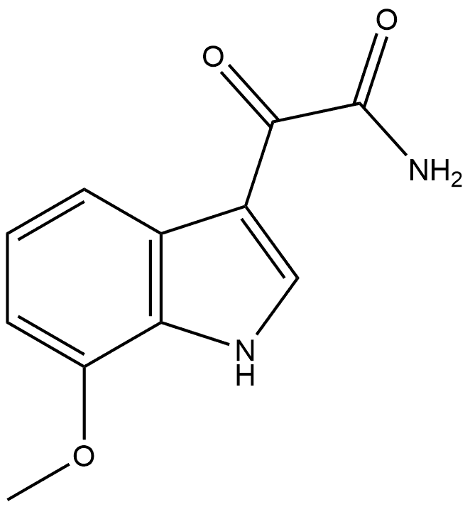 7-甲氧基-α-氧代-1H-吲哚-3-乙酰胺 结构式