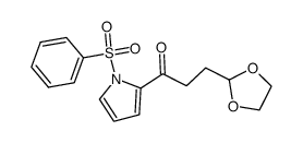 1-Propanone, 3-(1,3-dioxolan-2-yl)-1-[1-(phenylsulfonyl)-1H-pyrrol-2-yl]- 结构式
