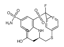 Butanoic acid, 3-[[4-(aminosulfonyl)-2-[(trifluoromethyl)sulfonyl]phenyl]amino]-4-(phenylthio)-, (3R)- 结构式