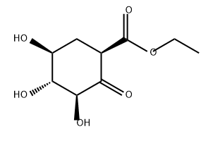 Cyclohexanecarboxylic acid, 3,4,5-trihydroxy-2-oxo-, ethyl ester, (1R,3S,4R,5S)- 结构式