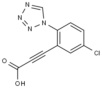 3-[5-氯-2-(1H-四唑-1-基)苯基]-2-丙炔酸 结构式
