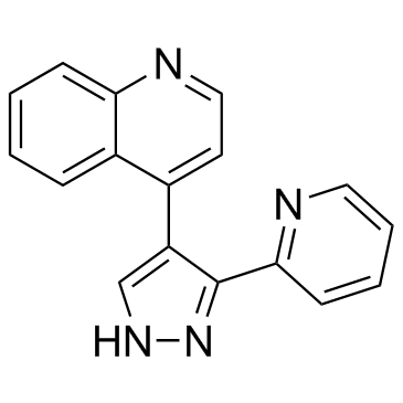 4-[3-(2-吡啶基)-1H-吡唑-4-基]喹啉 结构式