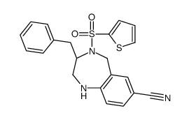 (R)-3-苯甲基-4-(噻吩-2-基磺酰)-2,3,4,5-四氢-1H-苯并[E][1,4]二氮杂卓-7-甲腈 结构式