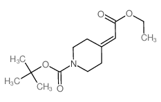 叔丁基 4-(2-乙氧基-2-氧代亚乙基)哌啶-1-羧酸 结构式