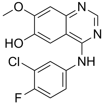 4-(3-氯-4-氟苯胺)-7-甲氧基-喹唑啉-6-醇 结构式