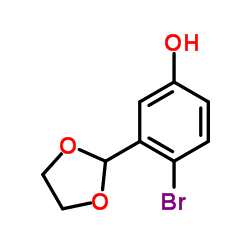 4-溴-3-(1,3-二氧杂环戊烷-2-基)苯酚 结构式