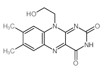 10-(2-羟乙基)-7,8-二甲基苯并[g]蝶啶-2,4(3H,10H)-二酮 结构式