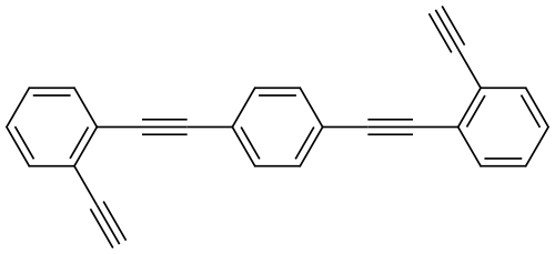 1,4-双(2-乙炔基苯乙炔基)苯 结构式