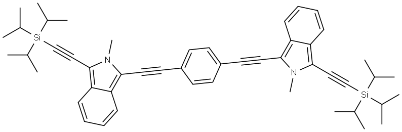 1,4-双((2-甲基-3-((三异丙基硅基)乙炔基)-2H-异吲哚-1-基)乙炔基)苯 结构式
