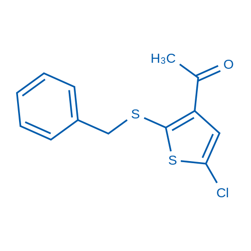 1-(2-(苄基硫代)-5-氯噻吩-3-基)乙酮 结构式