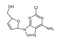 2-氯-2',3'-二脱氢-2',3'-双脱氧腺苷 结构式