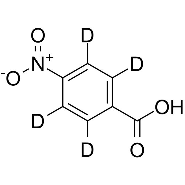 4-硝基苯甲酸-D4 结构式