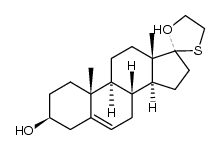 Androst-5-en-17-one, 3-hydroxy-, cyclic 1,2-ethanediyl monothioacetal, (3β)- (9CI) 结构式
