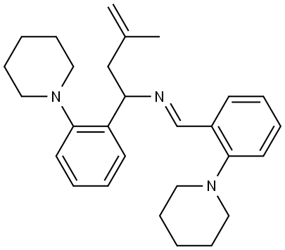 Benzenemethanamine, α-(2-methyl-2-propen-1-yl)-2-(1-piperidinyl)-N-[[2-(1-piperidinyl)phenyl]methylene]-, [N(E)]- 结构式