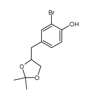 2-溴-4-[(2,2-二甲基-1,3-二氧戊环-4-基)甲基]苯酚 结构式