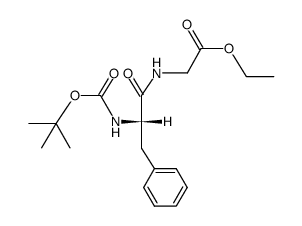 N-叔丁氧羰基-L-苯丙氨酰甘氨酸乙酯 结构式