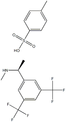 N-甲基-S-α-甲基-〔3,5-二(三氟甲基)〕苄胺对甲基苯磺酸盐 结构式