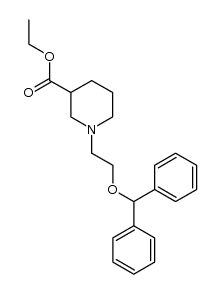 3-Piperidinecarboxylic acid, 1-[2-(diphenylmethoxy)ethyl]-, ethyl ester 结构式