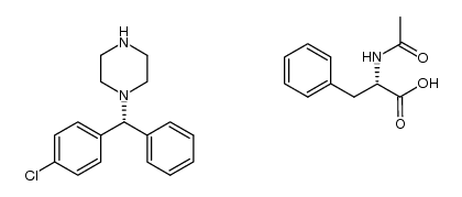 N-乙酰-L-苯丙氨酸-(R)-1-[(4-氯苯基)苯甲基]哌嗪(1:1)复合物 结构式