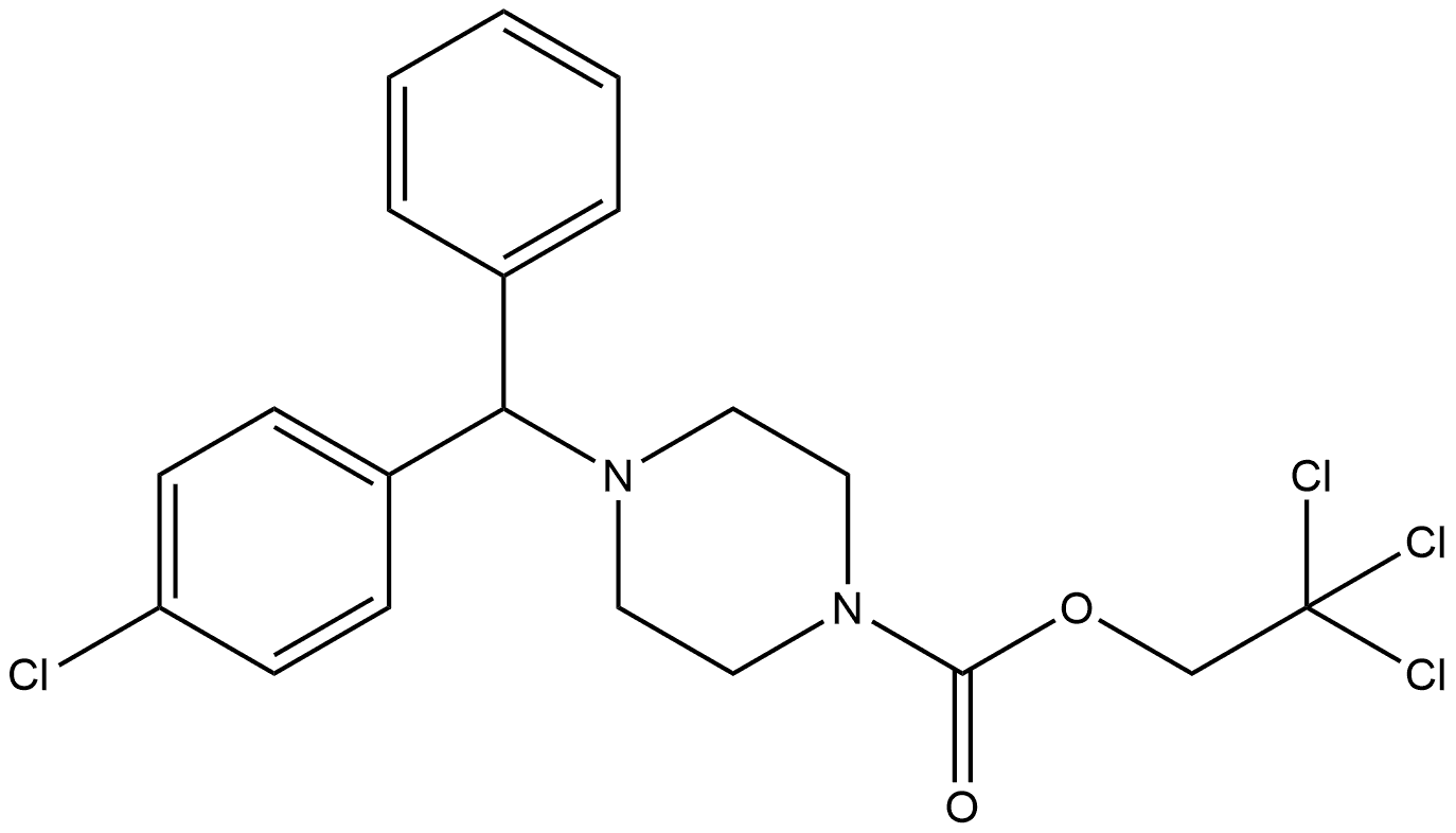 1-哌嗪羧酸,4-[(4-氯苯基)苯基甲基]-,2,2,2-三氯乙酯 结构式