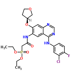 P-[2-[[4-[(3-氯-4-氟苯基)氨基]-7-[[(3S)-四氢-3-呋喃基]氧基-6-喹唑啉基]氨基]-2-氧代乙基]膦酸二乙酯 结构式