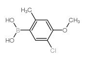 (5-氯-4-甲氧基-2-甲基苯基)硼酸 结构式
