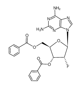 2-氨基-2'-脱氧-2'-氟腺苷-3',5'-二苯甲酸酯 结构式