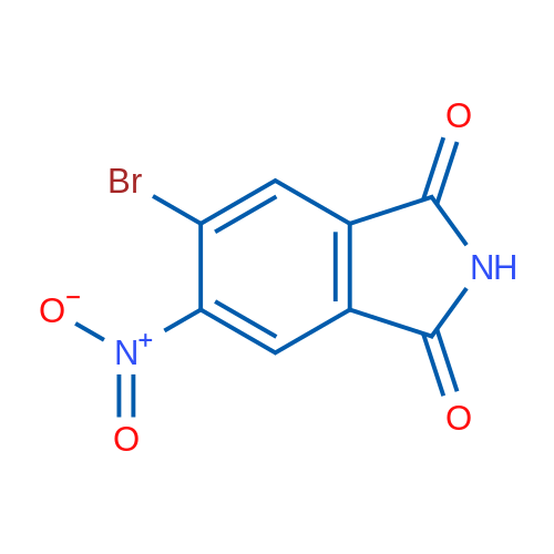 5-溴-6-硝基异吲哚啉-1,3-二酮 结构式