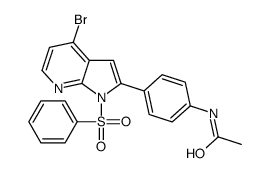 AcetaMide, N-[4-[4-broMo-1-(phenylsulfonyl)-1H-pyrrolo[2,3-b]pyridin-2-yl]phenyl]- 结构式
