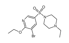 3-Bromo-2-ethoxy-5-(4-ethylpiperazin-1-ylsulphonyl)pyridine 结构式