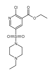 ethyl 2-chloro-5-(4-ethyl-1-piperazinylsulfonyl)nicotinoate 结构式