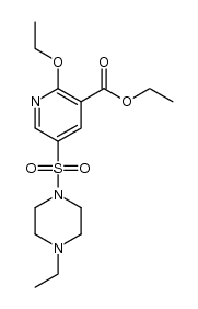 ethyl 2-ethoxy-5-(4-ethyl-1-piperazinylsulfonyl)nicotinoate 结构式