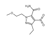 3-乙基-1-(2-甲氧基乙基)-4-硝基吡唑-5-甲酰胺 结构式