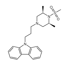 9H-Carbazole, 9-[3-[(3R,5S)-3,5-dimethyl-4-(methylsulfonyl)-1-piperazinyl]propyl]-, rel- 结构式