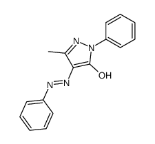 (E)-3-methyl-1-phenyl-4-(phenyldiazenyl)-1H-pyrazol-5-ol 结构式