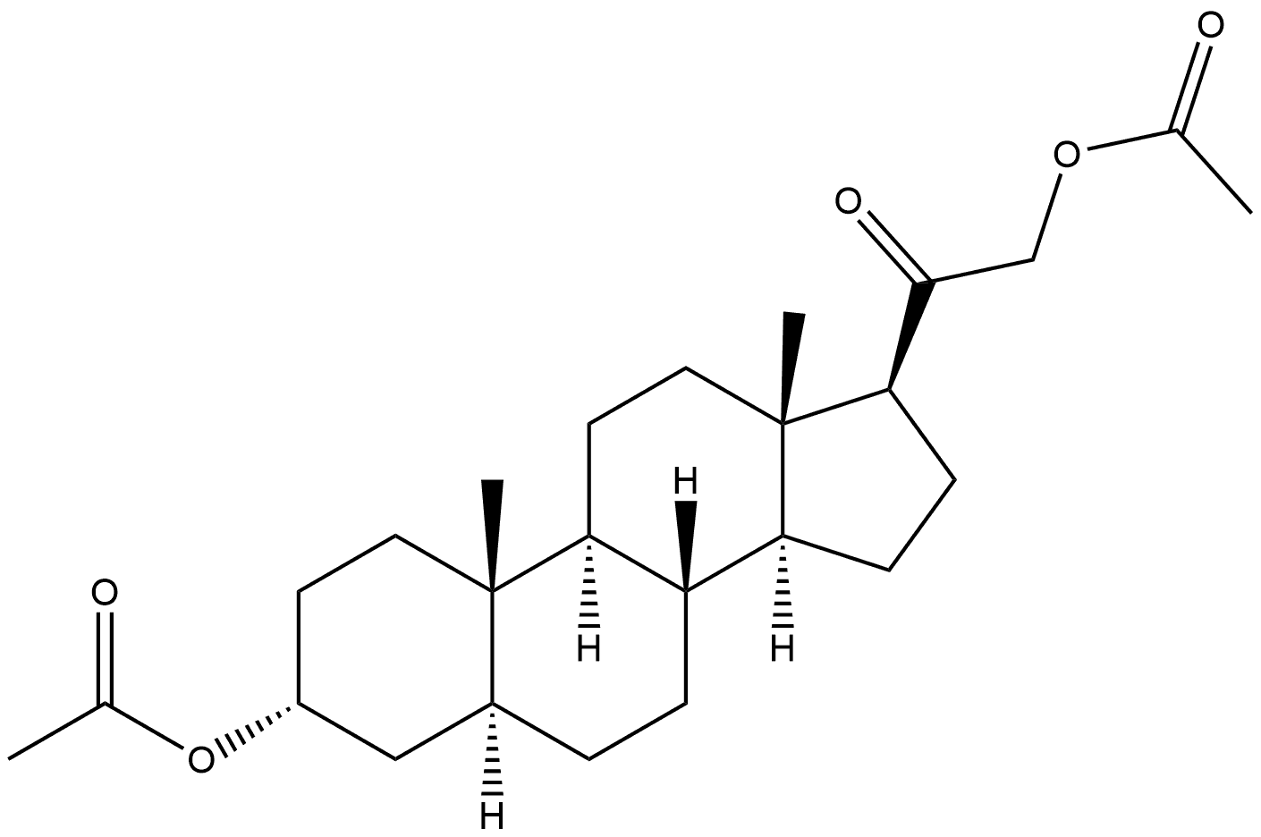 3,21-二乙酰氧基-(3α,5α)-孕甾-20-酮 结构式