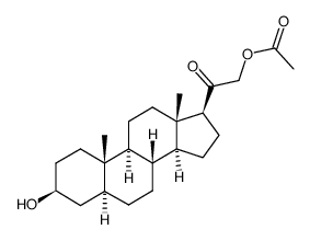 Pregnan-20-one, 21-(acetyloxy)-3-hydroxy-, (3α,5α)- (9CI) 结构式
