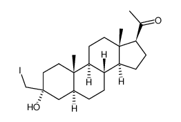 Pregnan-20-one, 3-hydroxy-3-(iodomethyl)-, (3α,5α)- 结构式