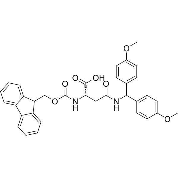 Nα-Fmoc-Nγ-(4,4'-二甲氧基二苯甲基)-L-天冬酰胺 结构式