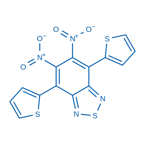 5,6-二硝基-4,7-二(噻吩-2-基)苯并[c][1,2,5]噻二唑 结构式