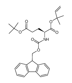 N-[(9H-芴-9-基甲氧基)羰基]-L-谷氨酸 5-叔丁酯 1-(1,1-二甲基-2-丙烯基)酯 结构式